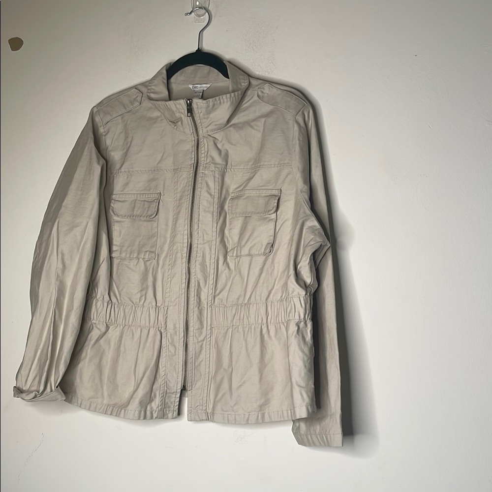 Cato Tan Utility Jacket with Relaxed Fit and Stand-Up Collar​